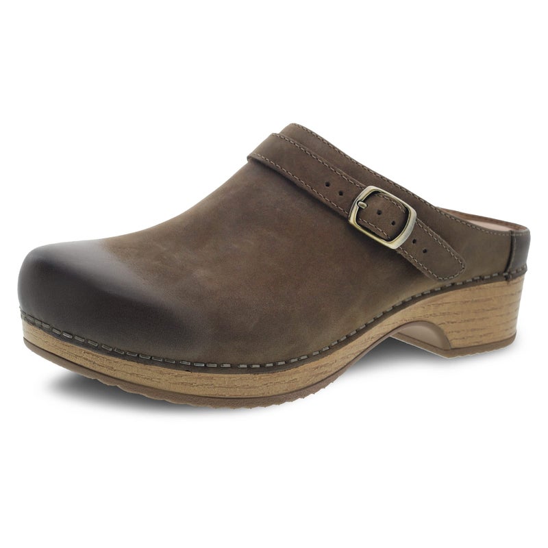 Dansko Berry Slip-On Mule Clogs for Women â€“ Memory Foam and Arch Support for All -Day Comfort and Support â€“ Lightweight EVA Oustole for Long-Lasting Wear Mushroom Burnished Nubuck 5.5-6 M US - Image 1